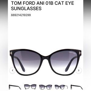 Tom Ford Black Oversized Cat Eye Sunglasses